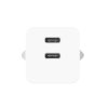 Oplader 2xUSB-C 20W Hvid