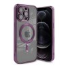 iPhone 12 Pro Max Cover Glitter Transparent MagSafe Lilla