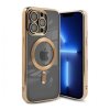 iPhone 13 Pro Max Cover Glitter Transparent MagSafe Guld