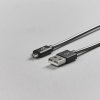 Micro-USB Kabel 1m Metalic Sort