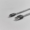 Micro-USB Kabel 2m Fuzzy Lysegrå