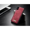 Mobilplånbok till Apple iPhone X/Xs Bondet læder TPU Löstagbart Cover Rød