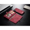 Mobilplånbok till Apple iPhone X/Xs Bondet læder TPU Löstagbart Cover Rød