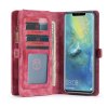 Mobilplånbok till Huawei Mate 20 Pro Splittläder TPU Löstagbart Skal Röd