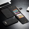 Mobilplånbok till iPhone Xs Bondet læder TPU Löstagbart Kortholder Cover Sort