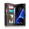 Mobilplånbok till Samsung Galaxy S7 Edge Bondet læder Löstagbart Cover Grå