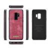 Mobilplånbok till Samsung Galaxy S9 Plus Bondet læder TPU Löstagbart Cover Rød