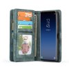Mobilplånbok till Samsung Galaxy S9 Bondet læder TPU Löstagbart Cover Cyan