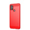 Motorola Moto G30 Cover Børstet Karbonfibertekstur Rød