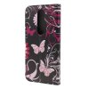 Nokia 5.1 Plus Plånboksetui PU-læder Motiv Fjärilar och Blommor