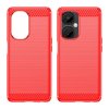 OnePlus Nord CE 3 Lite 5G Cover Børstet Karbonfibertekstur Rød