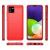 Samsung Galaxy A03 Cover Børstet Karbonfibertekstur Rød