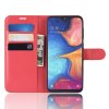 Samsung Galaxy A20E Plånboksetui Litchi PU-læder Rød