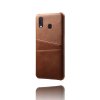 Samsung Galaxy A20E Cover Kortholder PU-læder Mørkebrun