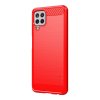 Samsung Galaxy A22 4G Cover Børstet Karbonfibertekstur Rød