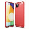 Samsung Galaxy A22 5G Cover Børstet Karbonfibertekstur Rød