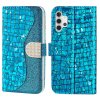 Samsung Galaxy A32 5G Etui Krokodillemønster Glitter Blå