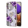 Samsung Galaxy A32 5G Cover Ring Marmormønster Lilla Blomster