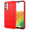 Samsung Galaxy A34 5G Cover Børstet Karbonfibertekstur Rød