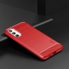 Samsung Galaxy A34 5G Cover Børstet Karbonfibertekstur Rød