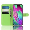 Samsung Galaxy A40 Plånboksetui Litchi PU-læder Grøn