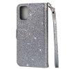 Samsung Galaxy A41 Etui Glitter Lynlås Sølv