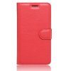 Samsung Galaxy A5 2017 Mobilplånbok Litchi PU-læder Rød