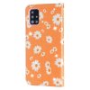 Samsung Galaxy A51 Etui Glitter Blomstermønster Orange