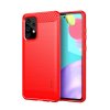 Samsung Galaxy A52/A52s 5G Cover Børstet Karbonfibertekstur Rød