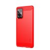 Samsung Galaxy A72 Cover Børstet Karbonfibertekstur Rød