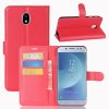Samsung Galaxy J3 2017 Plånboksetui Litchi PU-læder Rød