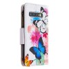 Samsung Galaxy S10 Etui Lynlås Motiv Fjärilar och Färgglada Blommor