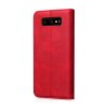 Samsung Galaxy S10 MobilEtui Retro Lædertekstur Sömnad Rød