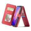 Samsung Galaxy S10 Mobilplånbok Bondet læder Flip Löstagbart Cover Rød