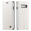 Samsung Galaxy S10 Plånboksetui Retro Vokset PU-læder Hvid