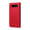 Samsung Galaxy S10 Plus MobilEtui Retro Lædertekstur Sömnad Rød