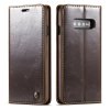 Samsung Galaxy S10 Plus Plånboksetui Retro Vokset PU-læder Brun