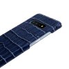 Samsung Galaxy S10 Cover Ægte Læder Krokodillemønster Mørkeblå