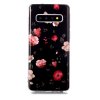 Samsung Galaxy S10 Cover Selvlysende Motiv Blommor på Sort
