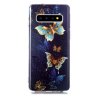 Samsung Galaxy S10 Cover Selvlysende Motiv Guldiga Fjärilar