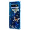 Samsung Galaxy S10 Cover TPU Gulddetaljer Motiv Fjärilar Blått