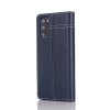 Samsung Galaxy S20 Etui Ægte Læder Litchi Mørkeblå