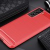 Samsung Galaxy S21 FE Cover Børstet Karbonfibertekstur Rød