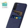 Samsung Galaxy S21 FE Cover Kortholder til to kort Stof Blå