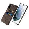 Samsung Galaxy S21 FE Cover Kortholder til to kort Stof Brun