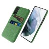 Samsung Galaxy S21 FE Cover Kortholder til to kort Stof Grøn