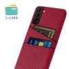 Samsung Galaxy S21 FE Cover Kortholder til to kort Stof Rød