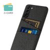 Samsung Galaxy S21 FE Cover Kortholder til to kort Stof Sort