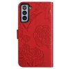Samsung Galaxy S21 Etui Blomstermønster Rød