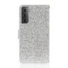 Samsung Galaxy S21 Etui Glitter Stribe Sølv